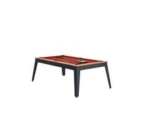 BILLARD STEEL Noyer Venice Pieds Gris Drap Rouge