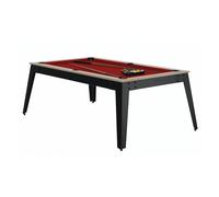 Billard Steel Oslo avec Pieds Gris et Drap Rouge - Idéal pour les Passionnés de Billard