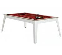 René Pierre Billard Steel Oslo Pieds Blanc Drap Rouge