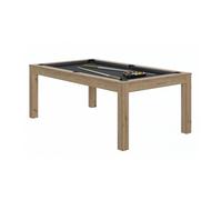 Billard Transformable CHARME en Chêne Sablé avec Drap Gris Ardoise