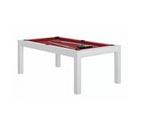 Billard transformable en table - René Pierre - CHARME Blanc - Drap Rouge - 134x49x47cm