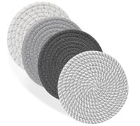 Billbotk Dessous de plat de 17,8 cm pour plats, casseroles et poêles, 4 coussinets chauds résistants à la chaleur, supports de casseroles pour cuisine, tapis d'assiette pour comptoirs, table,