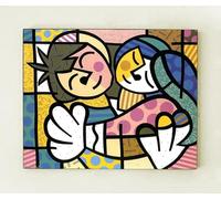 Biller Antik Couple d'amour Kiss Pop Art Neo Impression sur plaque Romero Britto 01