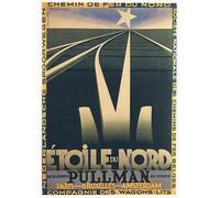 Biller Antik Etoile du Nord Cassandre Affiche Train de Luxe Paris Bruxelles Reproduction Publicité 488