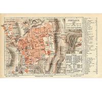 Biller Antik Jérusalem Israël Environnement Histoire 2 cartes originales + texte 100 ans