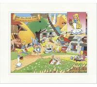 Biller Antik Le village gaulois de Gallier Uderzo Asterix Obelix Impression d'art Monde 1065