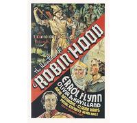 Biller Antik The Adventures of Robin Hood Errol Flynn 535 Affiche d'art publicitaire