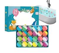 Billes de Bain - 24 Pièces Arc-en-Moussant Multicolore,Boules de Bain Effervescentes Idées Cadeau - Pour Adolescents Famille Garçons et Filles