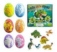Billes de Bain avec Jouets à l'Intérieur pour Garçons | Set de 6 Pièces Thème Dinosaure Nettoyant Corporel,Boules de Bain Douces et Moussantes - pour Anniversaire, Voyages, Cadeau, Moments en Famille,
