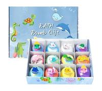 Billes de Bain avec Jouets, Gadget Sous-12 Pièces Animaux s, Set de Balles Naturelles pour Douche , pour Piscine Plage Parc Aquatique Maison Garçons Jeunes