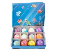 Billes de Bain pour Douche | 12 Pièces Thème Animaux Marins Dissolution Rapide - Boules de Bain Ludiques pour - Pour Filles Garçons Piscine Plage Voyage Maison