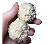 Billes de Baoding - Paire en bois de 4,5 cm | Massage des mains Relaxation, outil de bien-être en forme de troupes courageuses pour les personnes âgées, bureau, voyages à la maison, doux, méditation,