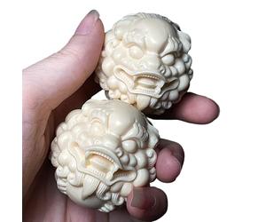Billes de Baoding - Paire en bois de 4,5 cm | Massage des mains Relaxation, outil de bien-être en forme de troupes courageuses pour les personnes âgées, bureau, voyages à la maison, doux, méditation,