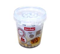 Zenker 62051 Billes de cuisson pour pâte sablée, billes pour cuisson pâte sablée, billes cuisson fond de tarte, Céramique, Blanc, 1,1 cm, 600 g, X 1