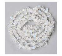 Billes de gravier irrégulières Perles de gravier irrégulières en quartz, pierre de lune, corail blanc, for la fabrication de bijoux, bracelets et colliers(2. Opal,32inch)