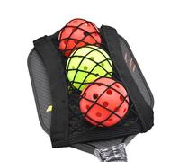 Billes de Pickleball - Filet en réglable avec capacité pour 4 boules, support de rangement portable, sacs de rangement de pickleball pour pratique sur le terrain, entraînement
