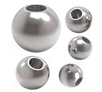 Billes de roulement filetées en acier inoxydable, 5 pièces, filetage M8, demi-trou métrique, diamètre 15-50 mm, billes de perçage, filetage femelle, trou borgne, billes lisses (25 mm)(15mm)