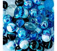 2 Baleines Bleu de Chine - Billes en verre de 42 mm Bleu
