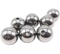 Billes en acier, roulements à billes, billes en acier inoxydable 304 avec trous percés sans filetage, 2 mm, 5 mm, 10 mm, 15 mm, 19 mm, 20 mm, perles en acier à trou traversant magnétique faible(20mmx5