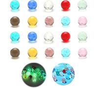 Billes en Verre, Billes en Verre Colorées œil de Chat, Billes de Verre Transparentes Fabriquées à la Main, 20 Billes Colorées, Enfants Jeu de Billes 16mm, Billes Colorées Décoration Jouets en Verre