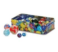 Tobar - 15237 - Boîte métalique décorée avec 60 billes assorties, Modèles et Couleurs Assortis