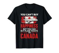 Billet d'avion amusant pour amoureux des voyages au Canada Drapeau du Canada T-Shirt