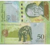 Billet de banque Venezuela Pick-Number : 92k non circulé 2015 50 Bolivares (argent pour collectionneurs - aucun moyen de paiement) Autres mammifères (singes/dinosaures/éléphants...)