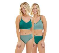 Billet Doux - Lot de 2 Slips - Zen Attitude - Femme - Vert Lierre/Creme + Vert Lierre - 46/48