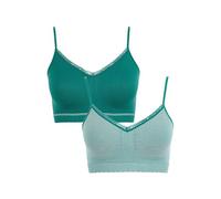 Billet Doux - Modèle Zen Attitude - Lot de Deux brassières - sans Armatures - Femme - 34/36 - Vert Lierre/Crème + Vert Lierre