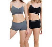 Billet Doux - Modèle Zen Attitude - Lot de Deux Shorties Taille Normale - Femme - 38/40 - Noir & Noir/Gris