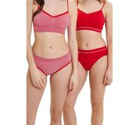 Billet Doux - Modèle Zen Attitude - Lot de Deux Slips Taille Normale - Femme - 34/36 - Rouge/Rose + Rouge