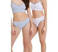 Billet Doux - Modèle Zen Attitude - Lot de Deux Slips Taille Normale - Femme - 46/48 - Blanc & Blanc/Gris