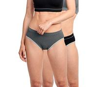 Billet Doux - Zen Attitude 603111 - Lot de 2 Slips - Noir & Noir/Gris 38/40 - Femme