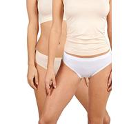 Billet Doux Zen Attitude, 603111, Lot de 2 Slips Taille Basse, Blush + Blanc, 46/48, Femme