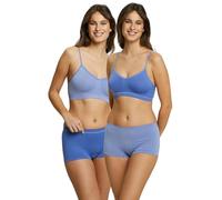 Billet Doux - Zen Attitude - Lot de 2 Shorties - sans Coutures - Femme - Bleu - 38/40