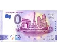 Billet Touristique 0 Euro France · Paris · Montparnasse · Souvenir zéro € Note Billet de Banque