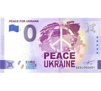 Billet Touristique 0 Euro Italie · Peace for Ukraine · Paix pour l'Ukraine · Souvenir zéro € Note Billet de Banque