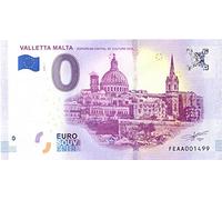 Billet Touristique 0 Euro Malte · La Valette · Souvenir zéro € Note Billet de Banque