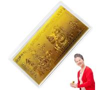 Billets de banque dorés de l'année chinoise, souvenir en aluminium, souvenir multicolore avec breloque décorative, ornement festif, accessoire de collection avec style classique, billet de banque pour