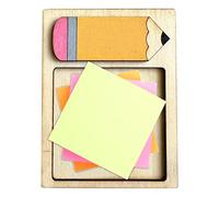 Billets | Porte-Bloc-Notes Porte-Notes Autocollantes en Bois - Bloc-Notes Rustique Fait à la Main, Cadeaux d'appréciation pour Les Nouveaux Enseignants pour Facyn