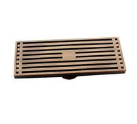 Billg Caniveau de Douche en Laiton Siphon Sol D'évacuation à Carreler, Évacuation de Douche Verticale avec Siphon à Bloqueur D'odeurs Et Filtre à Cheveux, Strip Caniveau de Douche 30 Cm