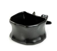 Billg Tasse a Cafe Expresso Tasse Cappuccino Coffee Mug Automne Noël en Céramique, Cadeau Anniversaire Femme Homme - Design Empilable en Forme de Colonne Vertébrale, Version de Base 150 ml - Black