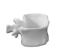 Billg Tasse a Cafe Expresso Tasse Cappuccino Coffee Mug Automne Noël en Céramique, Cadeau Anniversaire Femme Homme - Design Empilable en Forme de Colonne Vertébrale, Version de Base 150 ml- Blanc