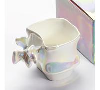 Billg Tasse a Cafe Expresso Tasse Cappuccino Coffee Mug Automne Noël en Céramique, Cadeau Anniversaire Femme Homme - Design Empilable en Forme de Colonne Vertébrale, Version Empilable 190 ml - Coloré