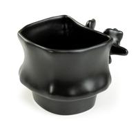 Billg Tasse a Cafe Expresso Tasse Cappuccino Coffee Mug Automne Noël en Céramique, Cadeau Anniversaire Femme Homme - Design Empilable en Forme de Colonne Vertébrale, Version Empilable 190 ml - Black