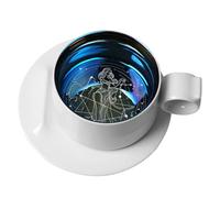 Billg Tasse Expresso Coffee Mug Cafe et Soucoupes Tasse Cappuccino 250ml Procédé de Placage Métallique Au Titane Cadeaux Anniversaire Femme Balance