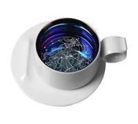 Billg Tasse Expresso Coffee Mug Cafe et Soucoupes Tasse Cappuccino 250ml Procédé de Placage Métallique Au Titane Cadeaux Anniversaire Femme Verseau