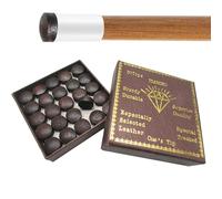 Billiard Cue Tips - Kit de réparation de bâton de piscine, kit de rechange rigide, boîte de maintenance complète pour joueurs, accessoires de qualité, performance de tir précise, avec rangement