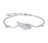 Billie Bijoux Bracelet en chaîne réglable en 925 en argent sterling Bracelet en diamant en or blanc