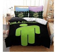 Billie Eilish Ensemble de literie 3 pièces avec housse de couette et taies d’oreiller à fils élevés Modèle V820 200*200cm